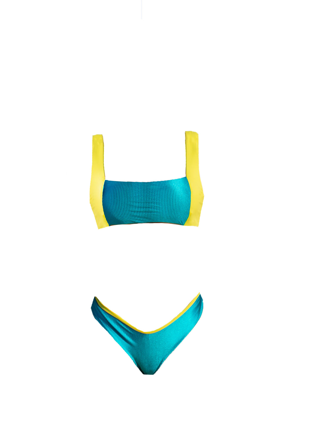 Levadas Bicolor Square Neck Bikini Top