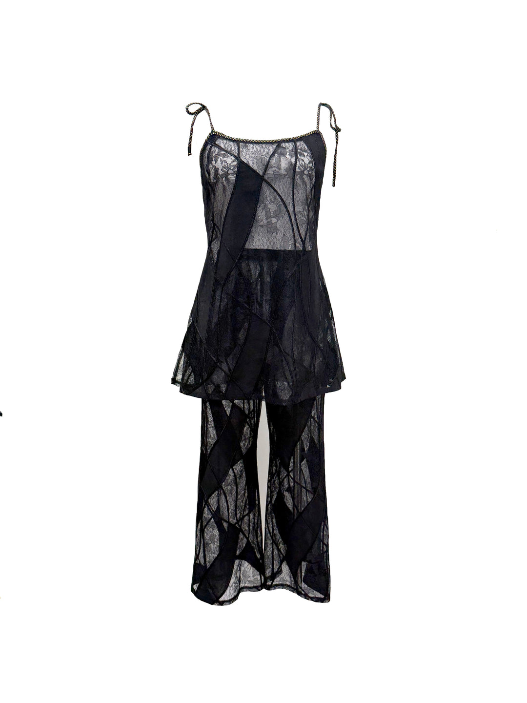 Lithos Black Embroidered Pant