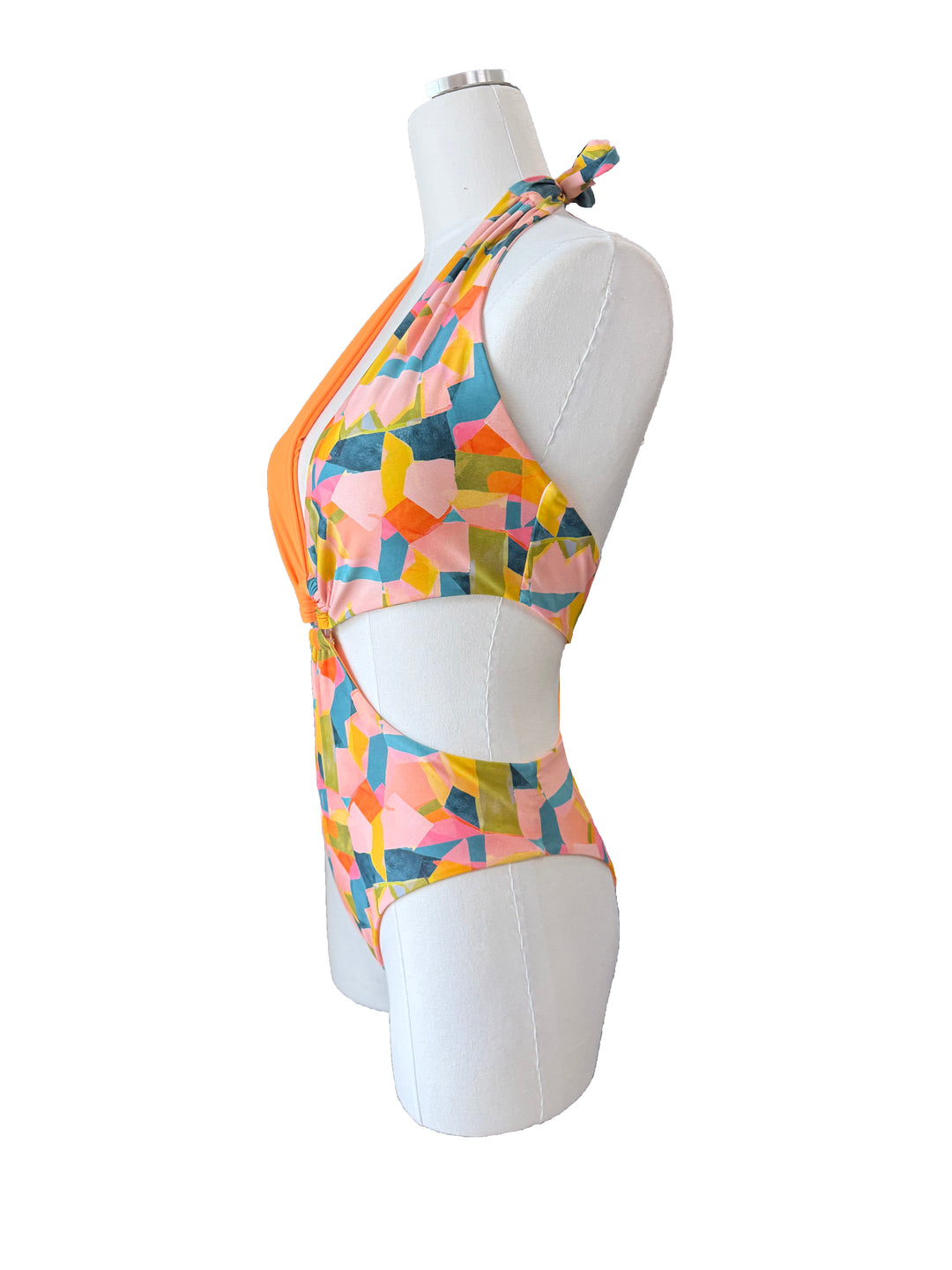 Kaleidoscope V Neck Cut Out Swimsuit