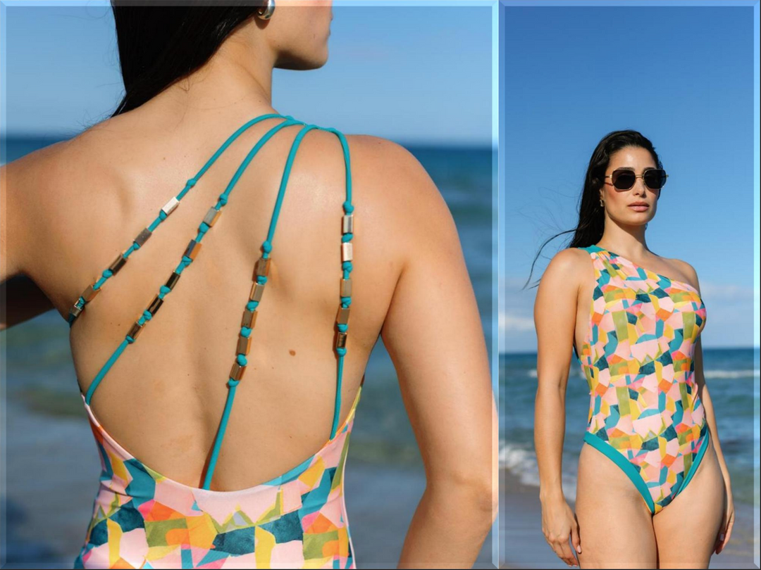 Kaleidoscope Reversible One Shoulder Swimsuit