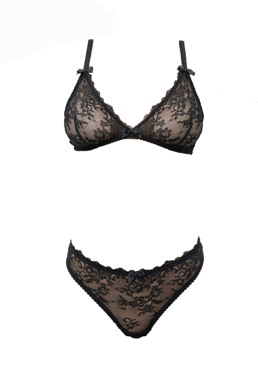 Kyoto Black Chantilly Lace Garter Belt - Carol Coelho Intimates