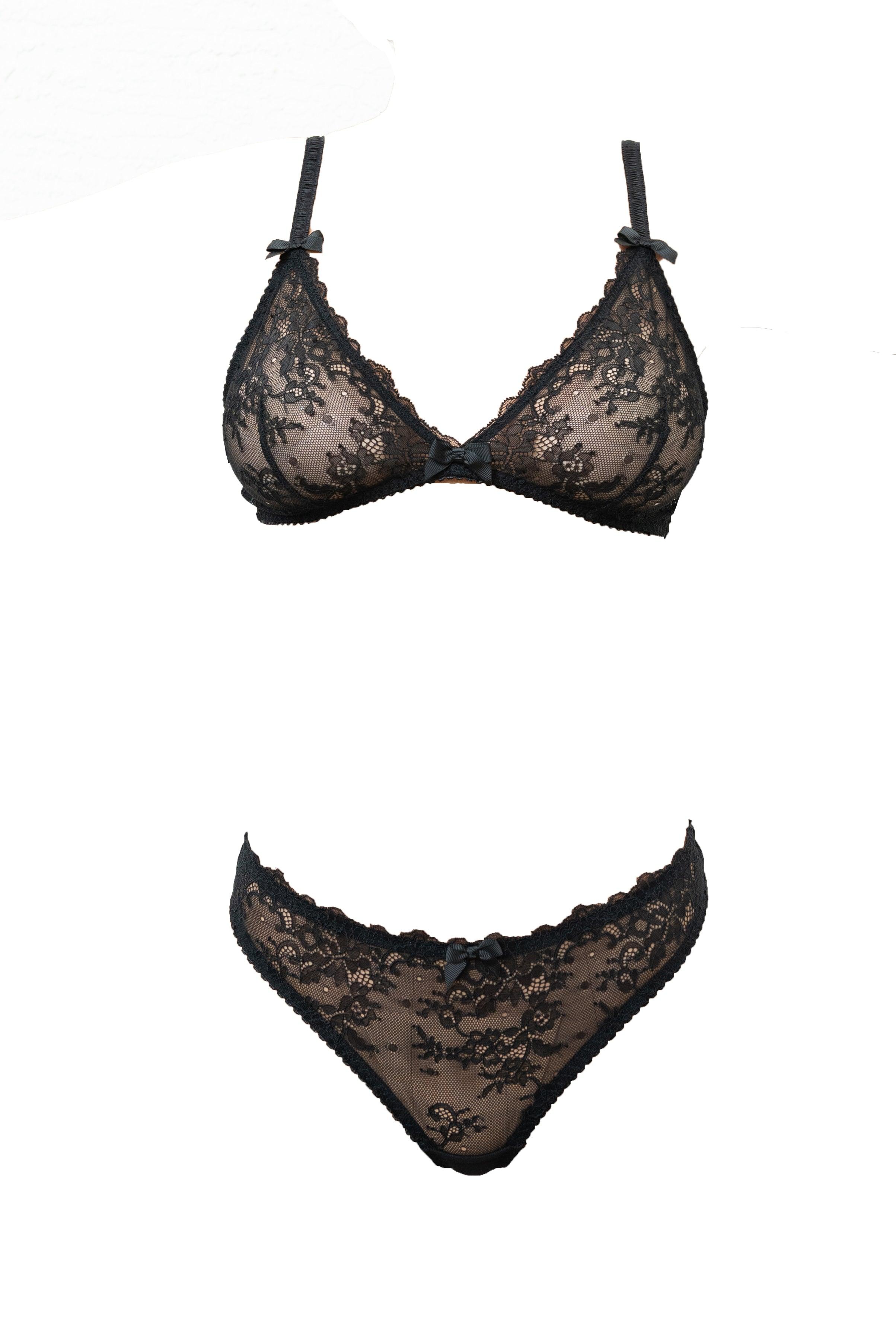 Kyoto Black Chantilly Lace Garter Belt - Carol Coelho Intimates