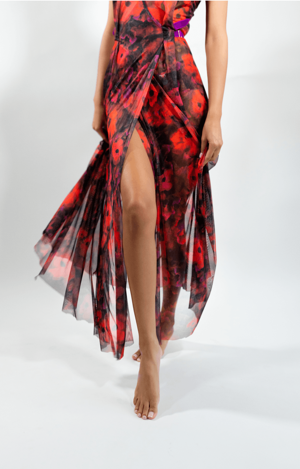 The Poppy Printed Tulle Gown - Carol Coelho Intimates