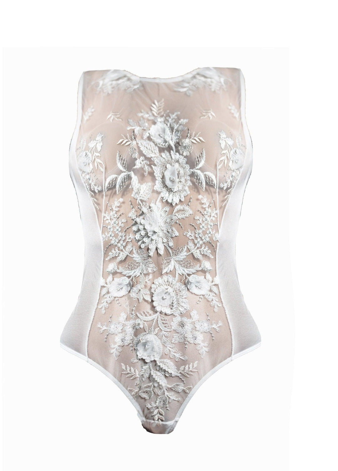 Twilight Crystal and Bead Hand-Embroidered Bodysuit - Carol Coelho Intimates
