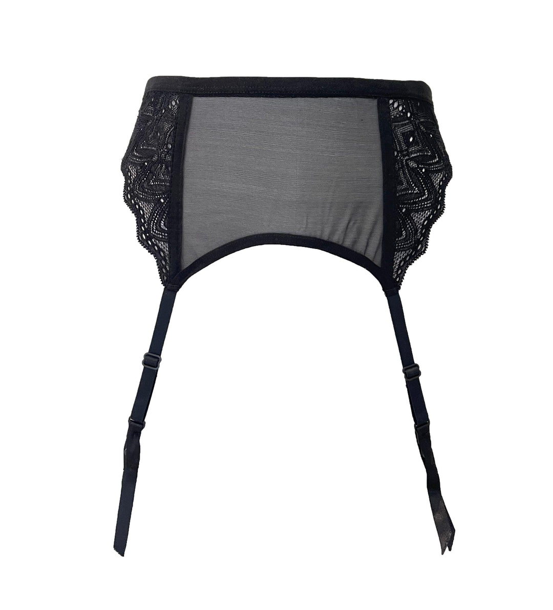 Berlin Geometric Lace and Tulle Garter Belt - Carol Coelho Intimates