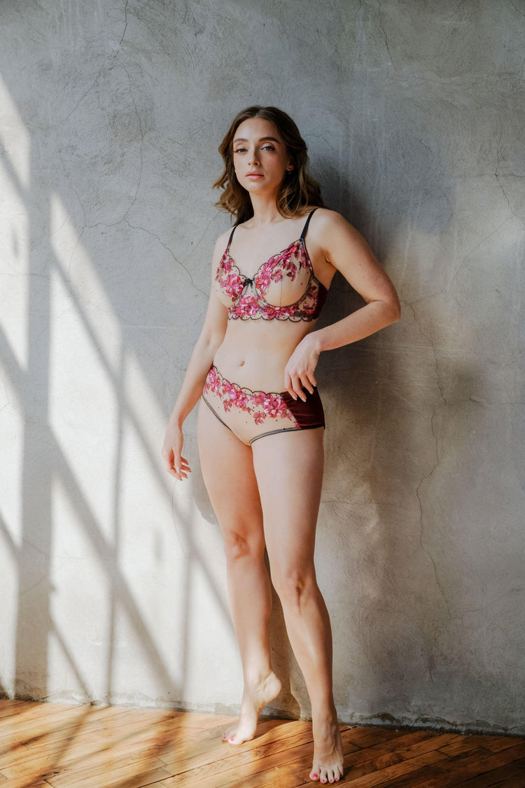 Blossom Floral Embroidered Tulle Underwire Bra - Carol Coelho Intimates