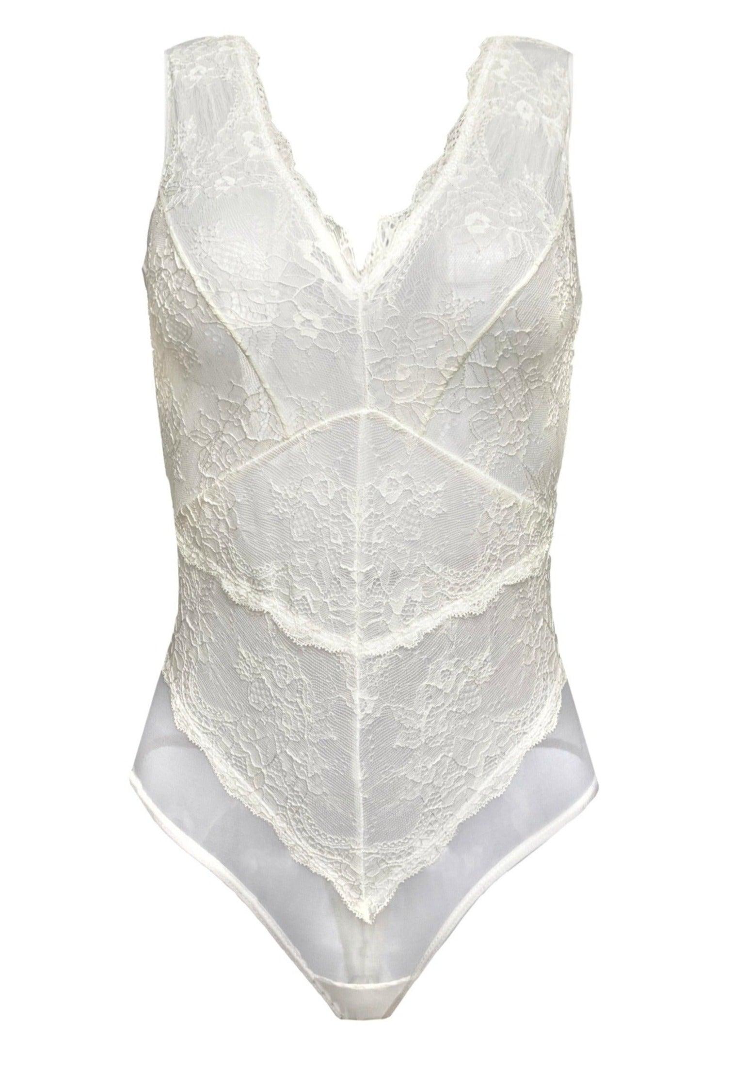 Hibiscus Cascading Lace and Tulle Bodysuit - Carol Coelho Intimates