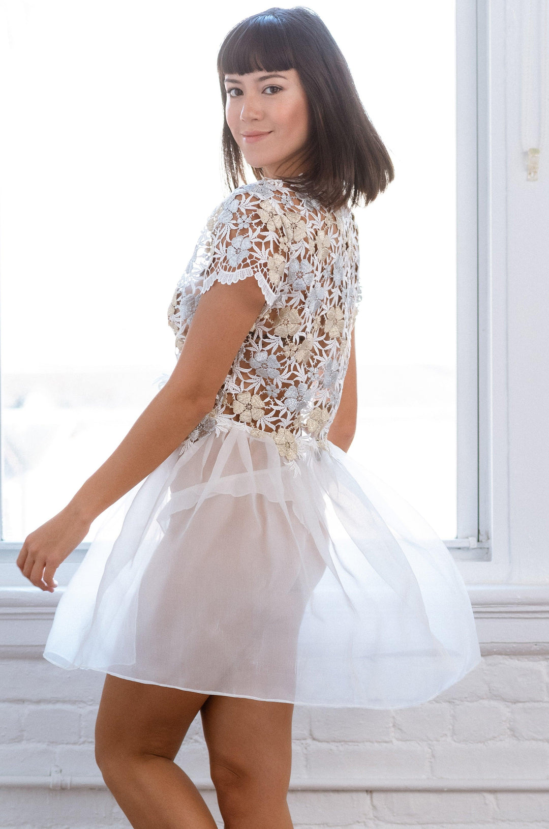 Limited Edition Guipure and Organza Babydoll with Silk Ties - Carol Coelho Intimates