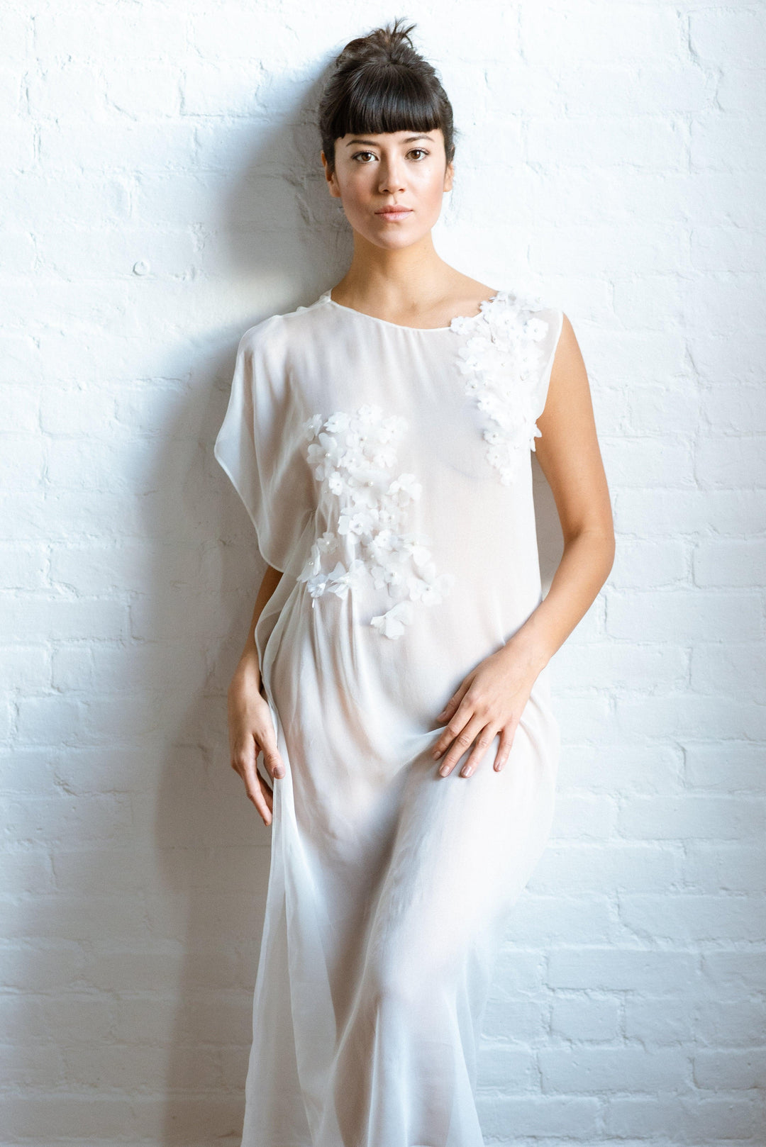 Limited Edition Hand Embroidered Silk Chiffon Caftan - Carol Coelho Intimates