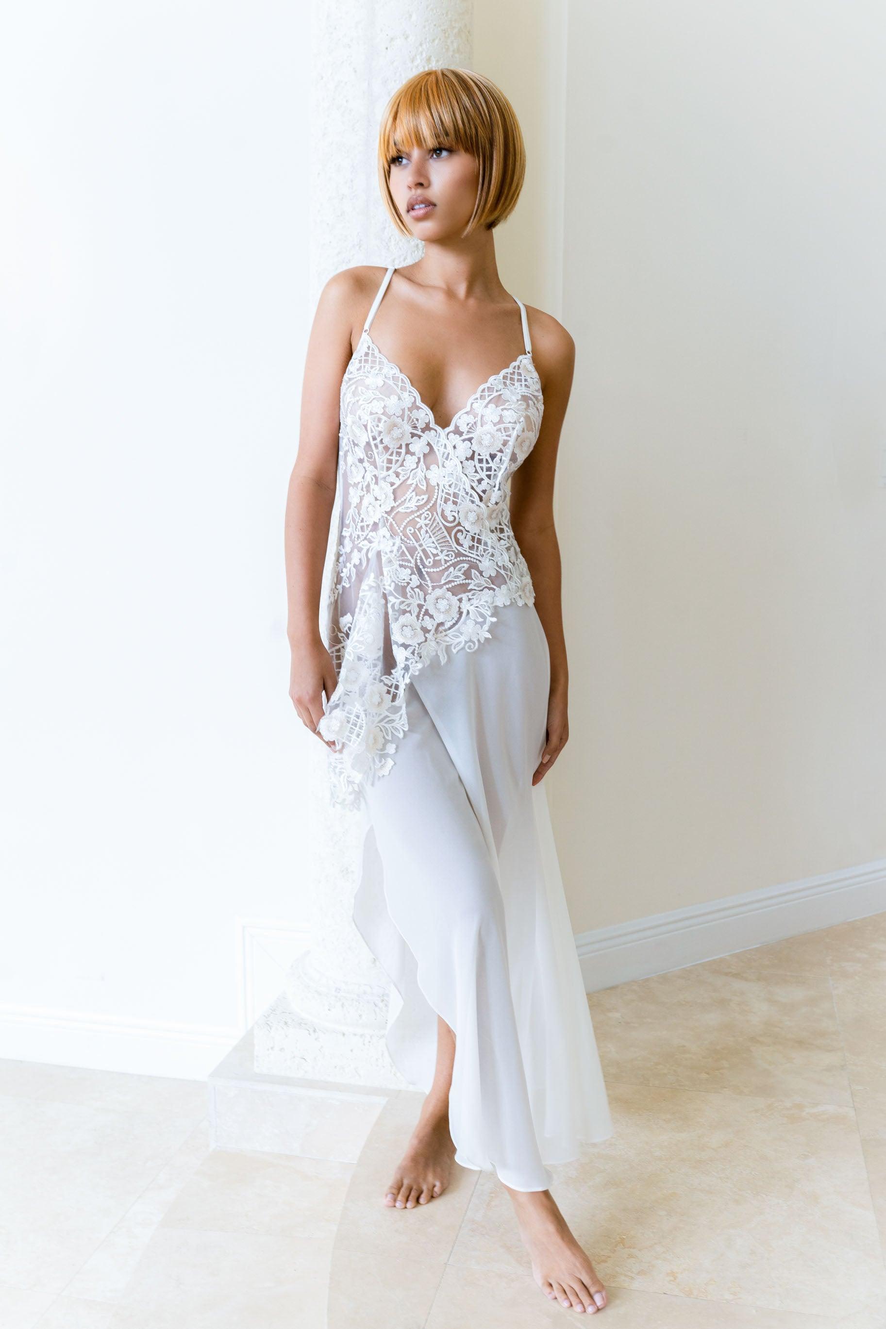 Resilience Embroidered Long Gown - Carol Coelho Intimates