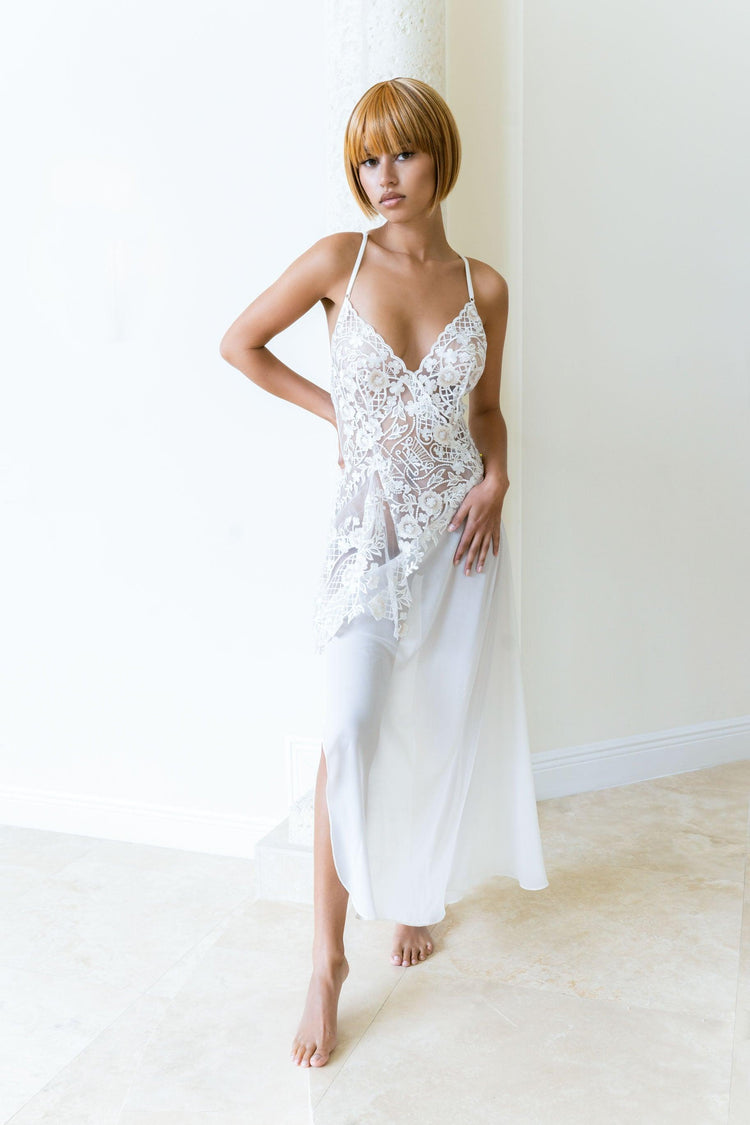 Resilience Embroidered Long Gown - Carol Coelho Intimates